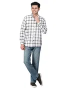 Cotton Blend Full Sleeves Chequered Shirt for Men 