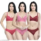Polycotton Bra with Panty for Women 