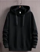 Fleece Solid Hoodie for Men (Black, S)