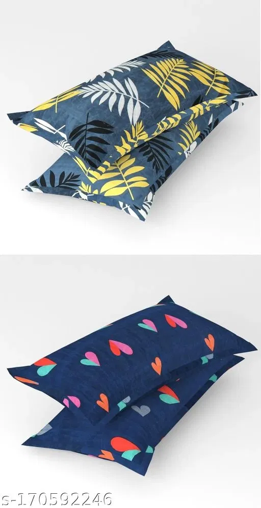 Cotton Pillow Covers (Multicolor, 17x27 inches) (Pack of 4)