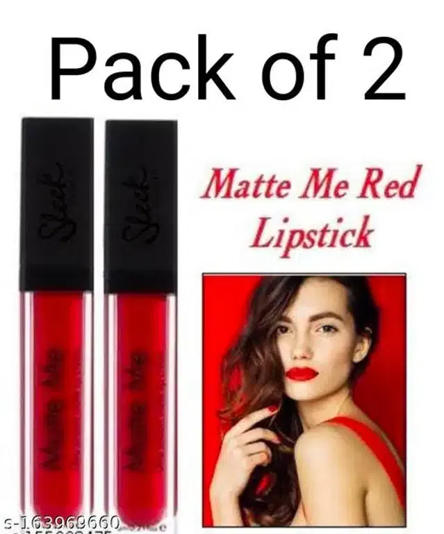 Matte Me Liquid Lipsticks (Red, Pack of 2)