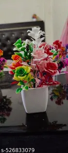 Plastic Artificial Flowers, Multioclor, Pack of 7