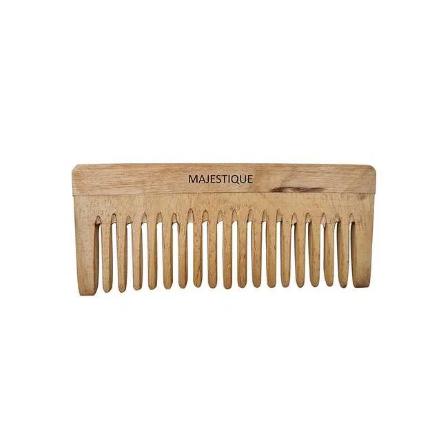 Majestique Wooden Wide Tooth Hair Comb for Womens and Mens (B-120)