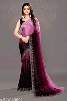 Poly Silk Embellished Saree for Women 