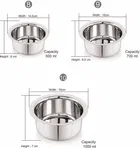 Raintech Stainless Steel Tope/Patila Set of 3-