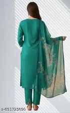 Floral Embroidered Chanderi Cotton Kurti for Women 