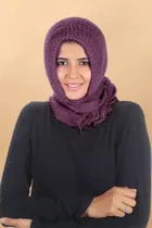 Woolen Knitted Muffler Cap for Women 