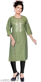 Cotton Blend Printed Kurti for Women 