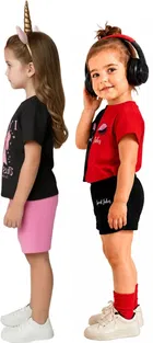 Graphic Print Cotton Blend Clothing Set for Girls, Pack of 2 