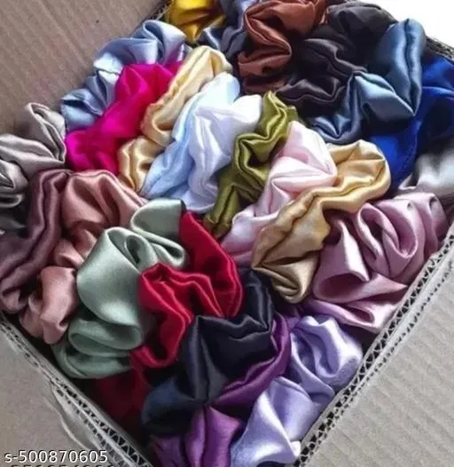 Everyday Scrunchies for Women (Multicolor, Pack of 12)