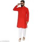 Cotton Blend Solid Kurta with Pyjama for Men 