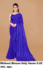 Georgette Striped Saree for Women 