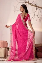 Bandhani Printed Saree for Women 