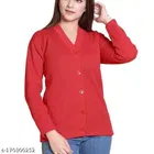 Woolen Solid Full Sleeves Cardigan for Women 