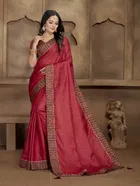 Vichitra Solid Saree for Women 