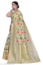 Cotton Linen Zari Woven Saree for Women 