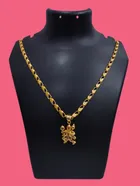 Alloy Gold Plated Pendant with Chain for Men & Women (Gold)