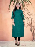 Cotton Blend Solid Kurti for Women 