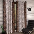 Alaqsa Brown Tree Polyester Door Curtain 7Ft Combo 
