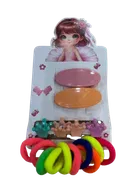 Elastic 14 Pcs Hair Bands with Flower Clips 