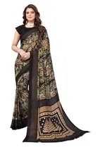 Women Georgette Printed Saree With Unstitched Blouse 