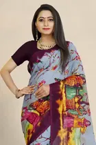 SVB जॉर्जेट साड़ी विद ब्लाउज फॉर विमेंस 