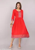 Rayon Embroidered Kurti for Women 