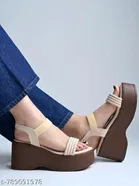 Shoetopia Heel Sandals Cream Size IND-5