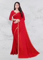 Lycra Solid Saree for Women 