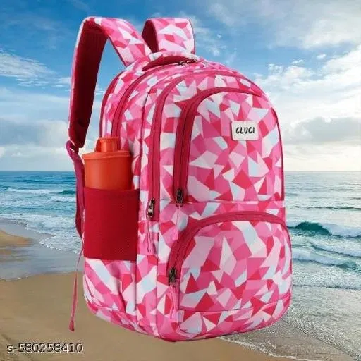Fabric Backpack Bag, Pink