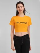 Printed Crop T-shirt for Women 