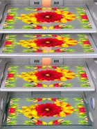 PVC Fridge Top Cover with 4 Pcs Shelf Mat 