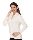 Woolen V-Neck Cardigan Full Sleeve Button-Up Winter Sweater 