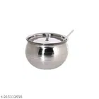 Stainless Steel Oil Container Pot Set (Silver, 500 ml)