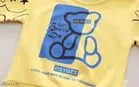 Hosiery Cotton & Denim Printed Clothing Set for Kids, Yellow & Blue 