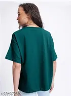 Cotton Blend Printed T-Shirt for Women, Green 