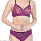 Polycotton Bra with Panty for Women 