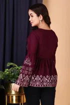 Cotton Embroidered Short Kurti for Women 