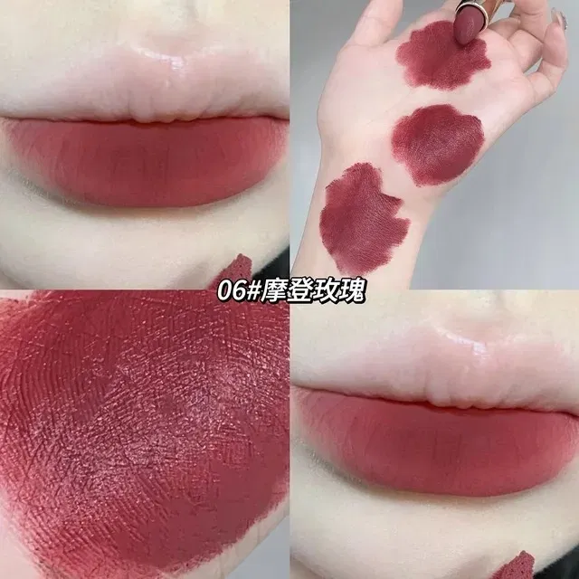 Gege Bear Matte Velvet Glaze Silky Non-Stick Advanced Color Rendering Lipstick (Multicolor)