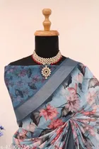 Linen Printed Saree for Women 