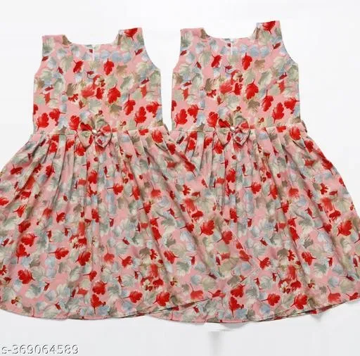 Frock 1-2 Years for Girls (Red, 5-6 Years)