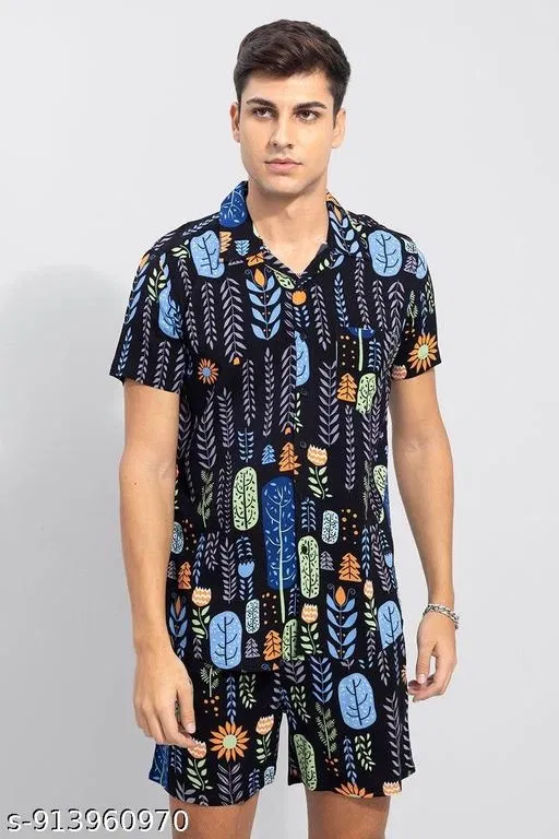 Casual Shirts for Men, Pack of 2 (Black, XL)