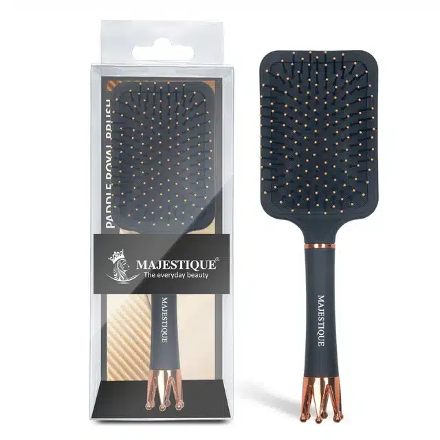 Paddle Flat Smoothing Detangling Brush for Long Thick Hair (Pack of 1, Black) (BB-33)