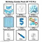 Coco Melon Theme 5th Happy Birthday Decoration Items For Girls, Multicolor, Pack of 112