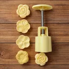 Moon Cake Mold Press with 5 Stamps, Multicolour, Set of 1