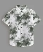 Half Sleeves Printed Shirt for Boys (Green, 8-10  Years)