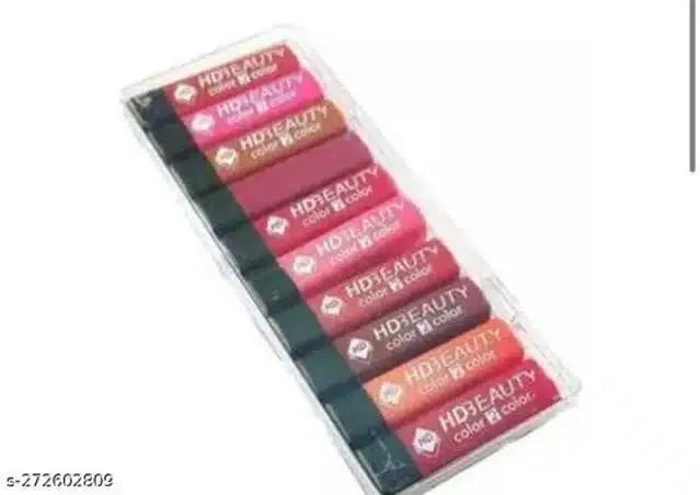 Premium Matte Lipsticks (Multicolor, Pack of 10)