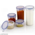 Airtight Food Storage Container (Transparent, Set of 5)