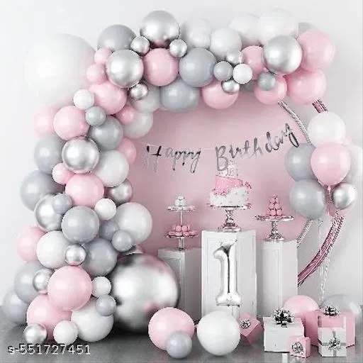 57 Pcs 1st Birthday Decoration kit, Multicolour, Set of 1