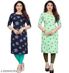 Crepe Printed Kurti for Women 